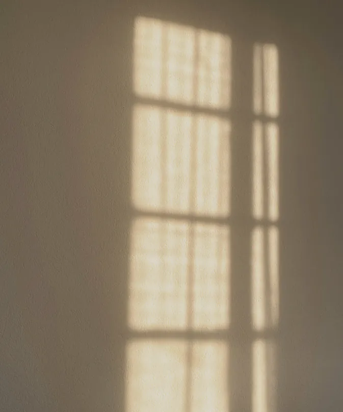 Window light thrown across a warm wall